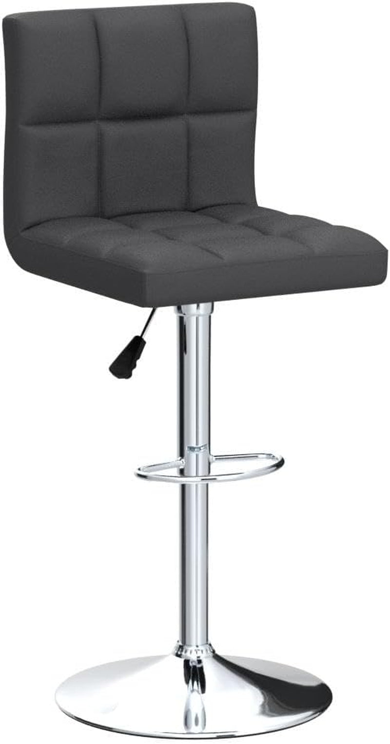 Modern PU Leather Adjustable Swivel Bar Stools Deep Gray
