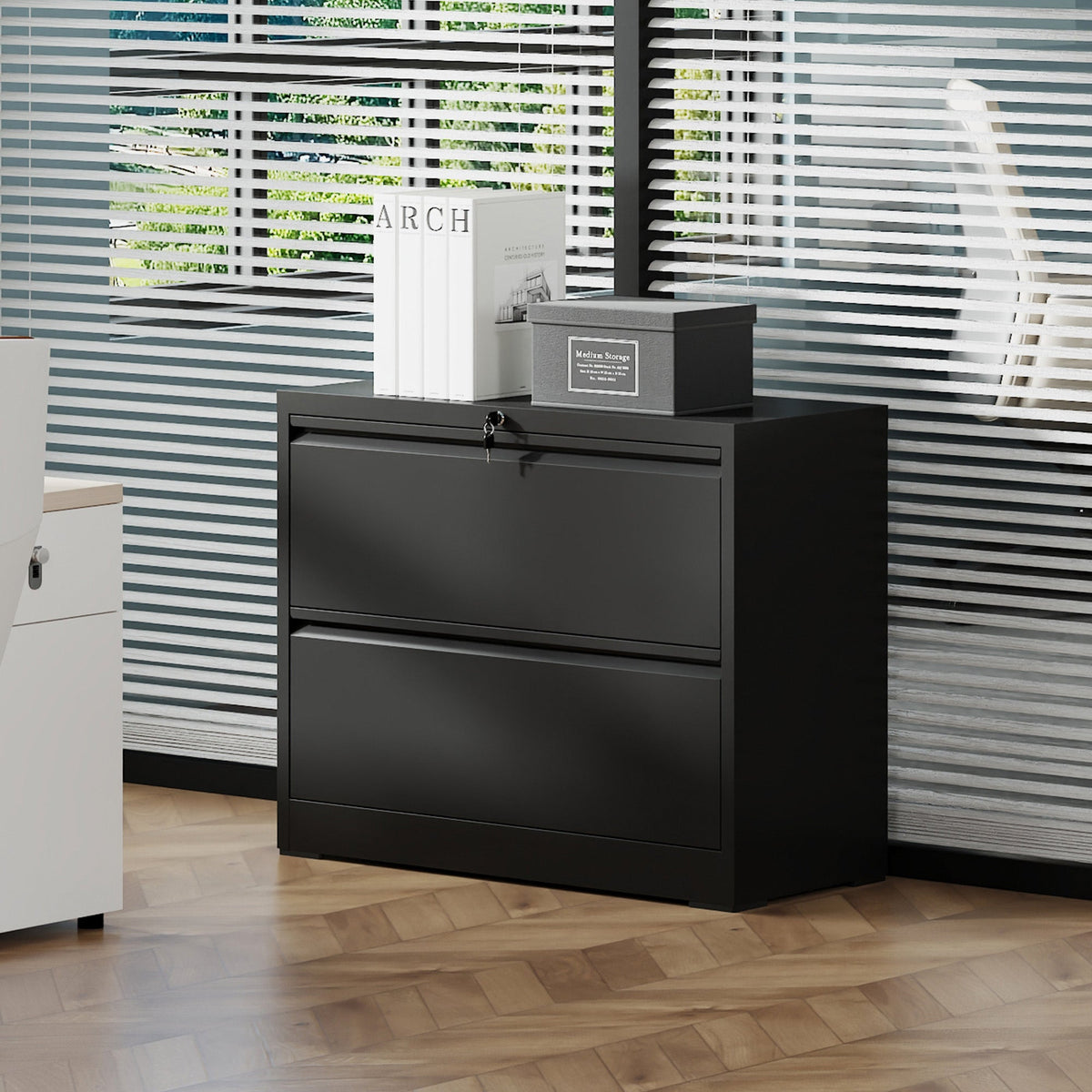 2 Drawer Lateral File Cabinet with Lock