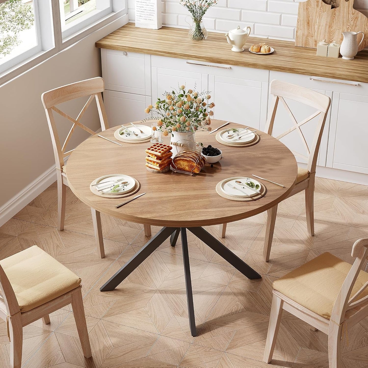 Walnut Dining Table For Four Farmhouse Kitchen Rustic
