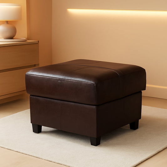 Brown Folding Storage Bench Ottoman Hidden Compartments