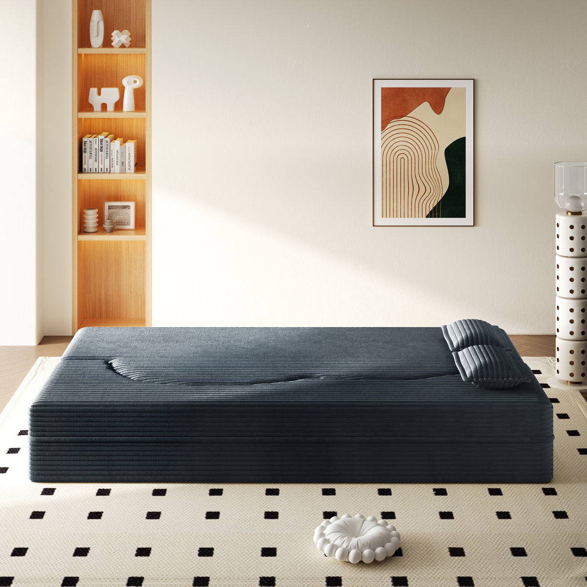 Modern Floor Sofa with 2 Pillows
