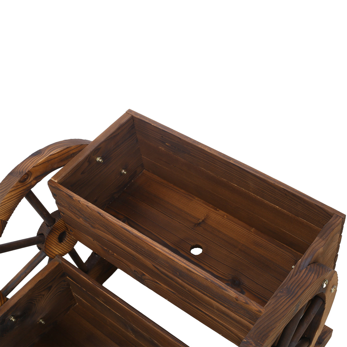 Wooden Wagon Planter Box With Wheels