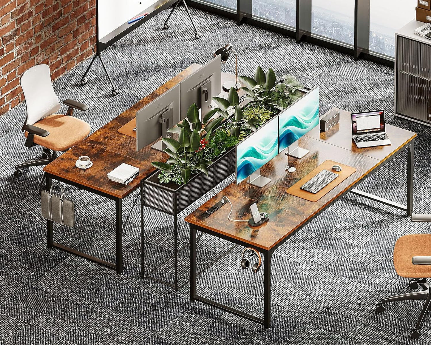 71 Inch Computer Desk With USB Ports For Office And Study