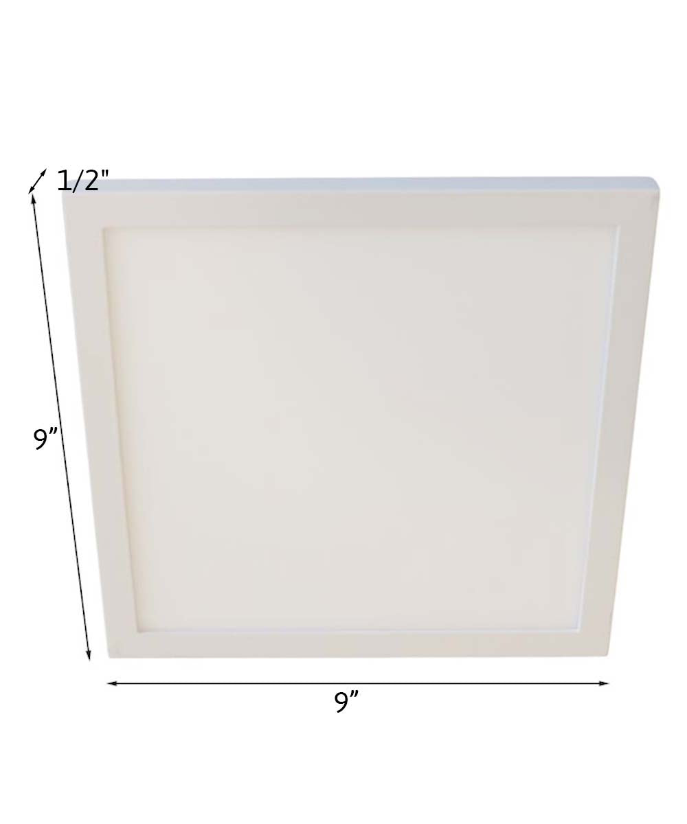 LoProfile 9" Square LED Surface Mount Ceiling/Wall Light 3000K White