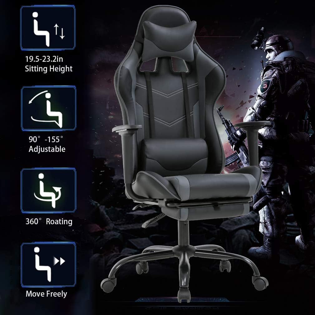 High Back Ergonomic Office Chair With Lumbar Support Grey