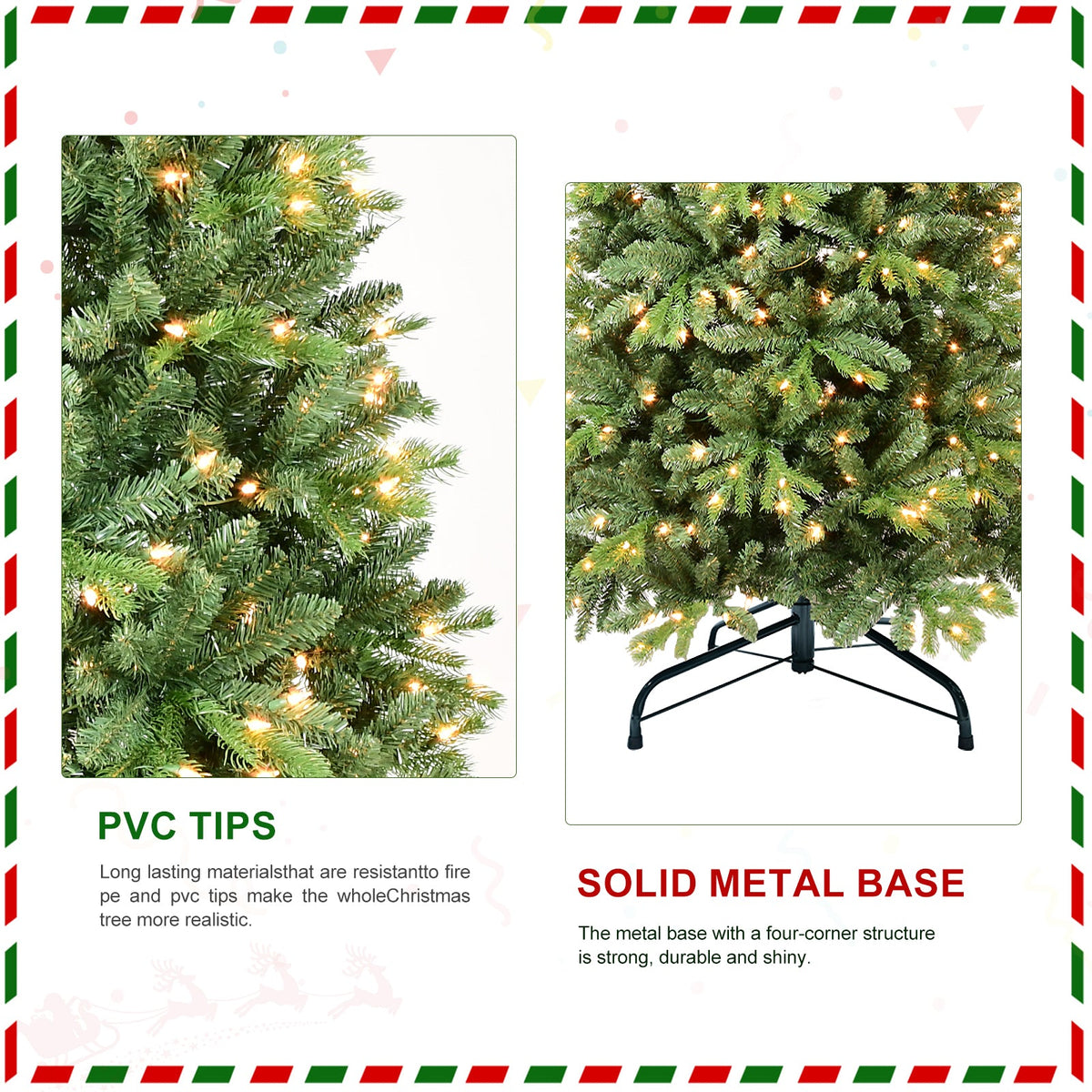 6FT Christmas Tree with 1032 Tips and 300 Warm Lights