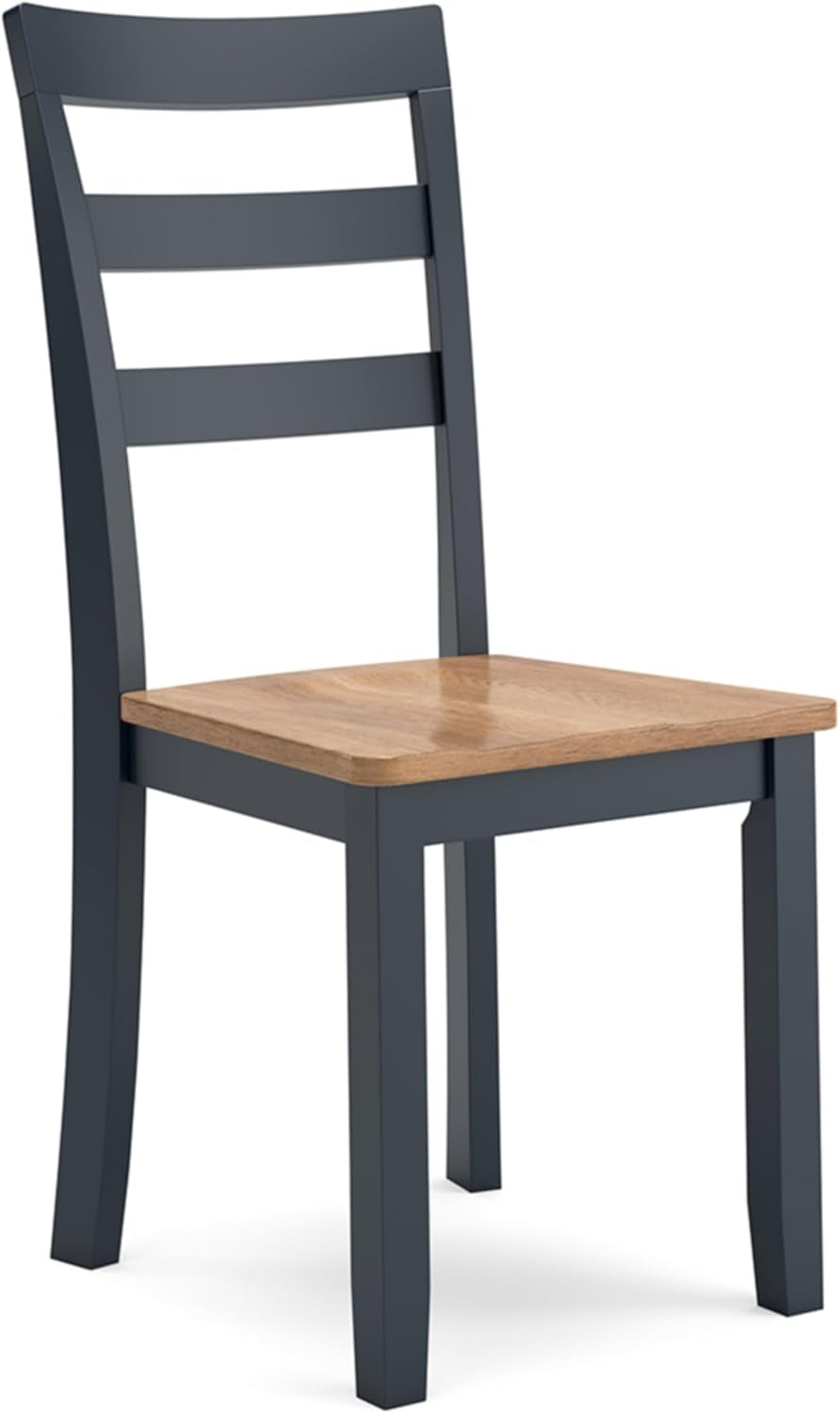 Gesthaven Solid Wood Frame Dining Chair Set 2 Blue Natural