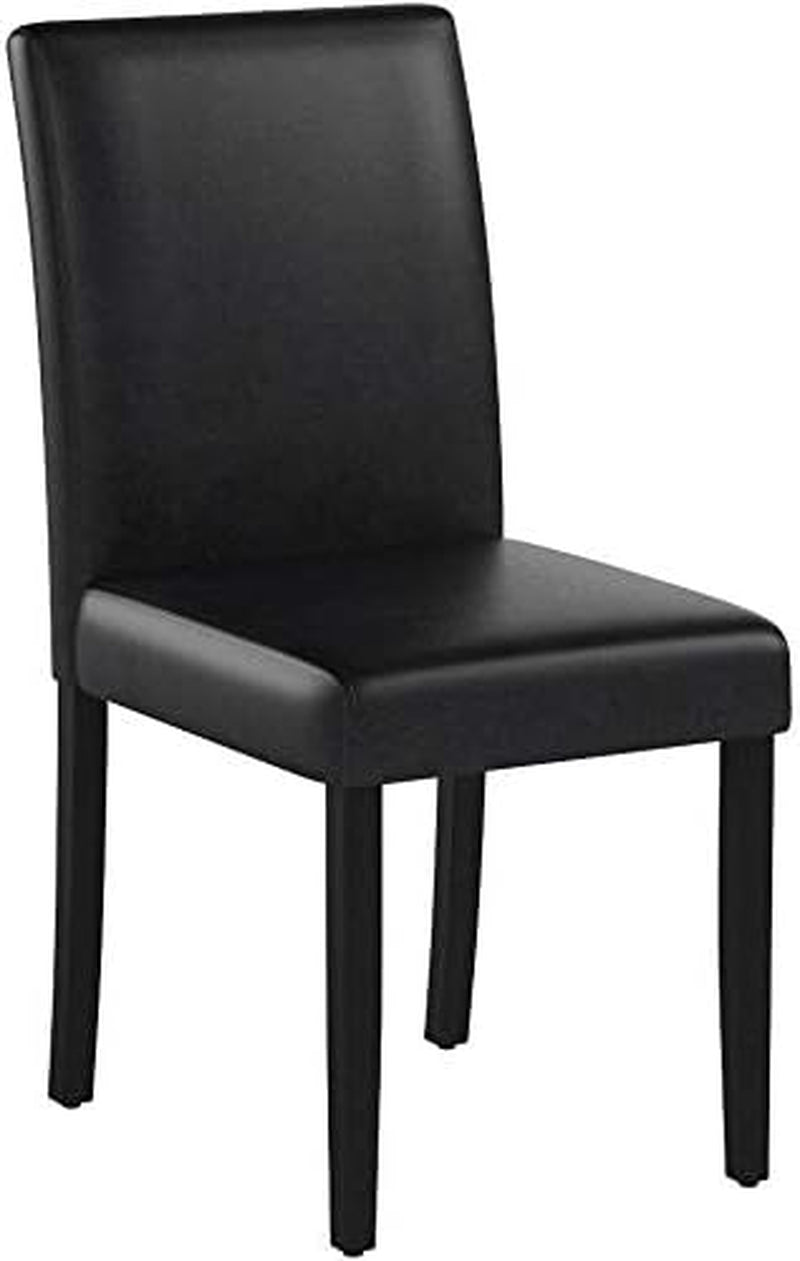 Dining Chairs Set Of 4 Waterproof PU Leather Cushioned With Wood Legs