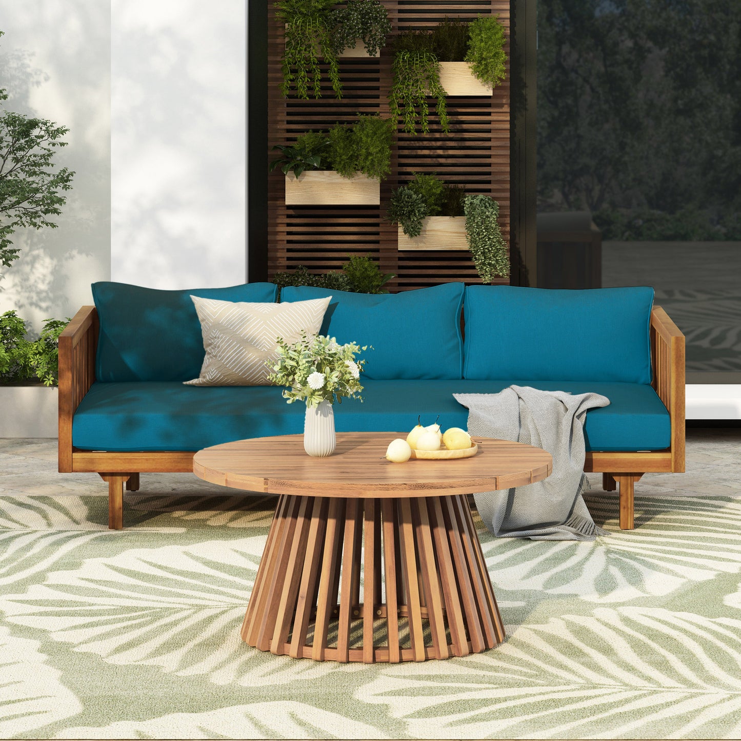 Claremont 3 Seater Daybed and Acacia Wood Table Set
