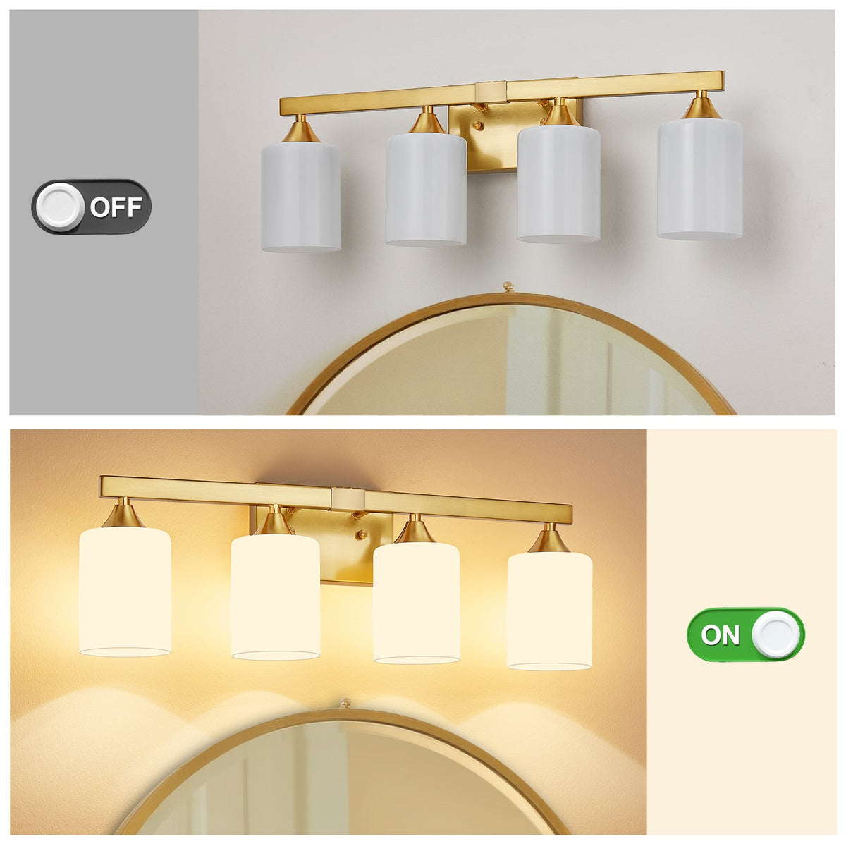 4-Light Brushed Bathroom Vanity Wall Light