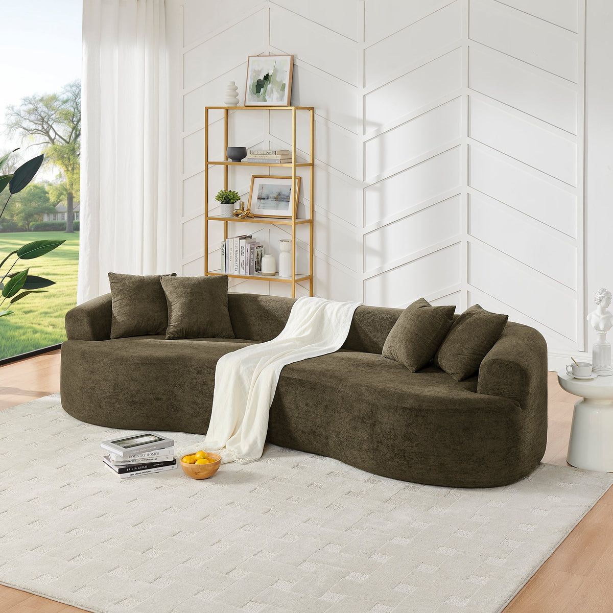 Modern Cloud 4-Seater Sectional Curved Sofa