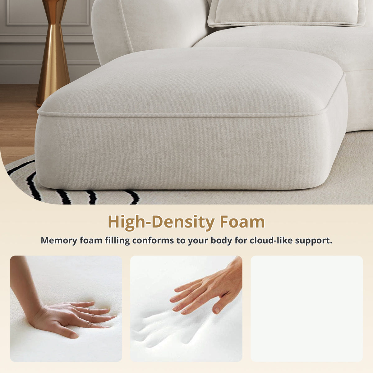 122" Modern L-Shaped Sectional Sofa with Chaise Lounge