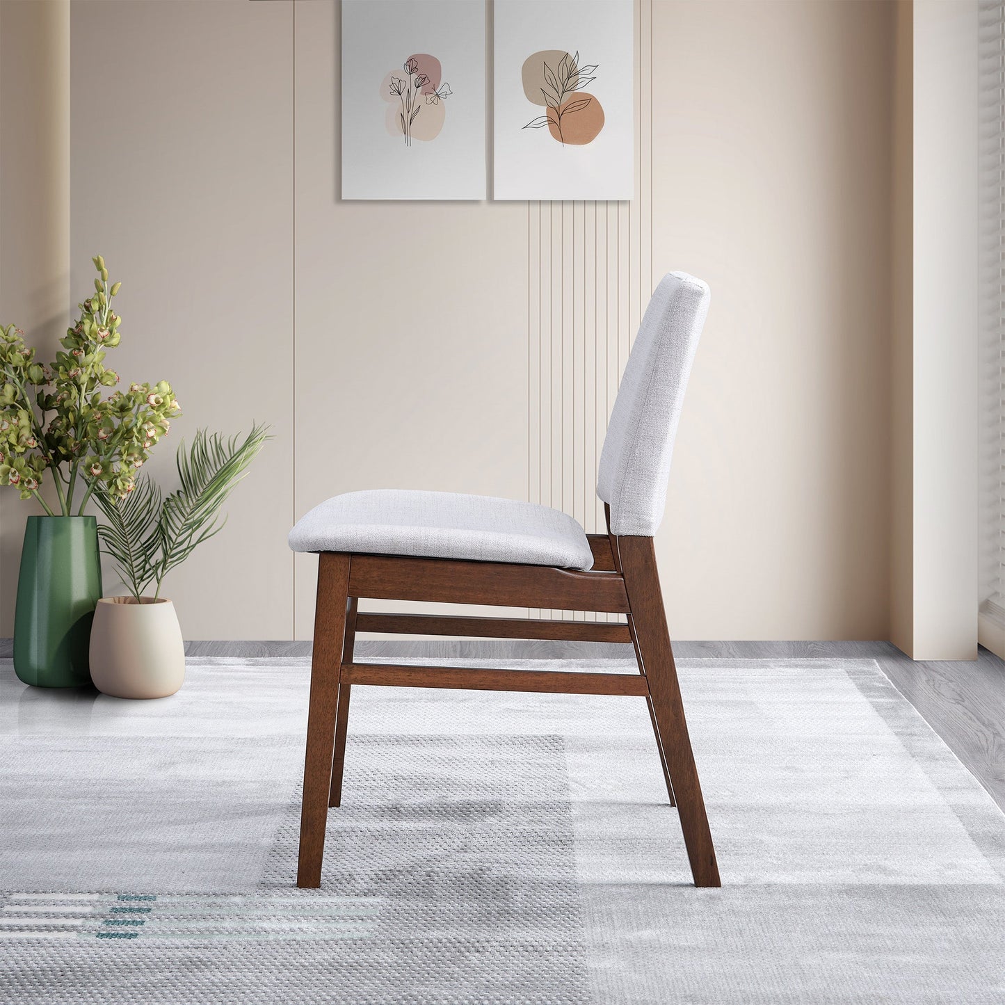 Gusto Mid-Century Modern Fabric Dining Chair (Set of 2)