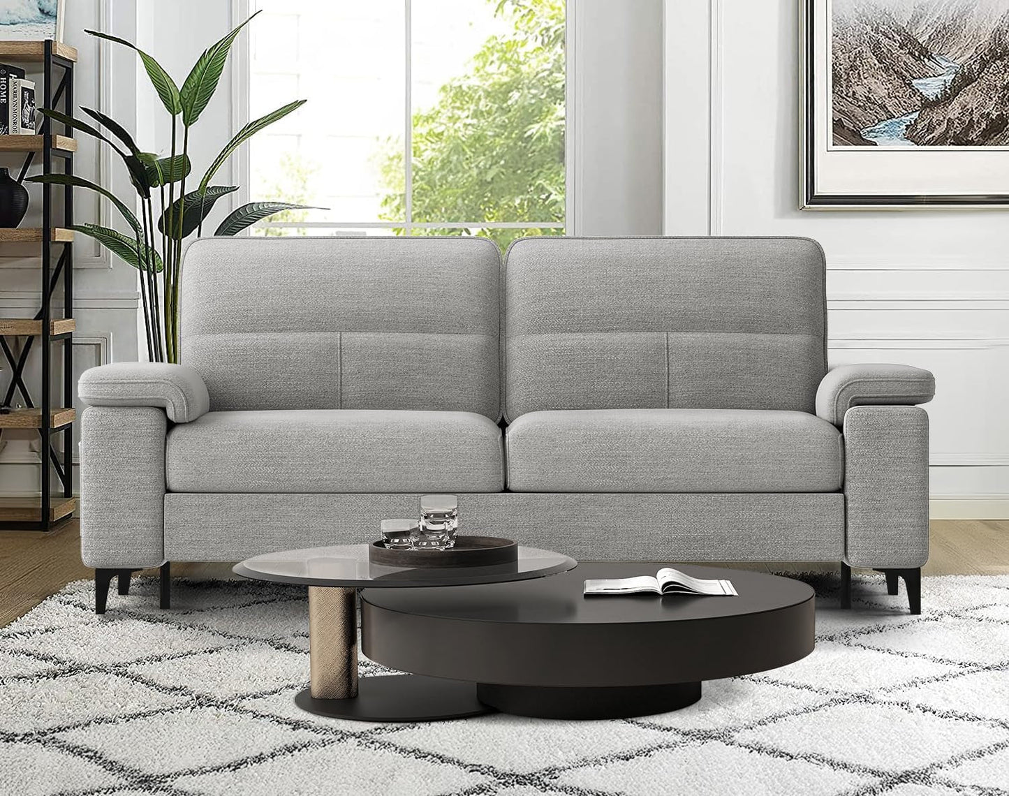 Light Gray Loveseat With Removable Cover And Armrests