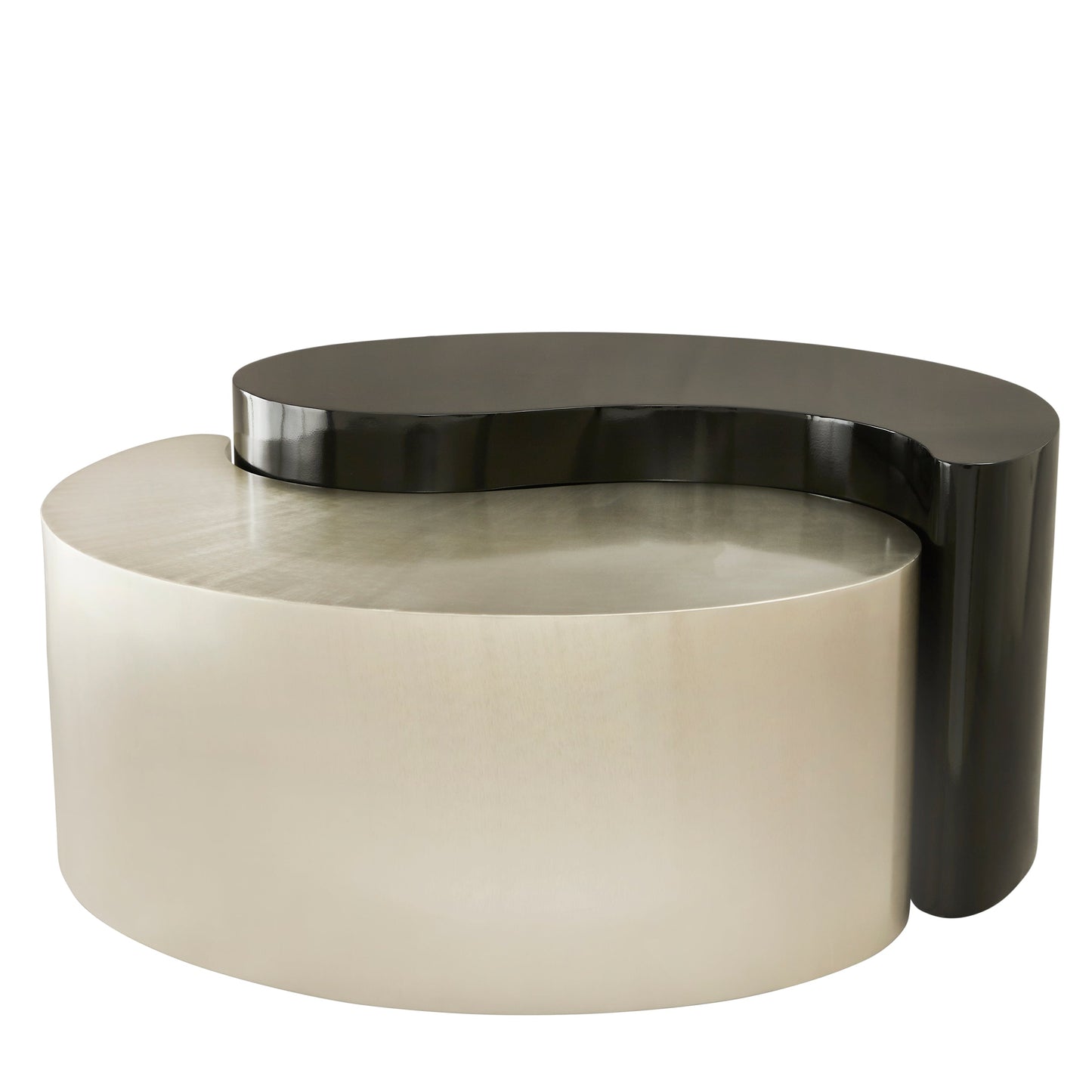 Modern & Contemporary Style Coffee Table Made with Iron Sheet Frame in Black & Silver