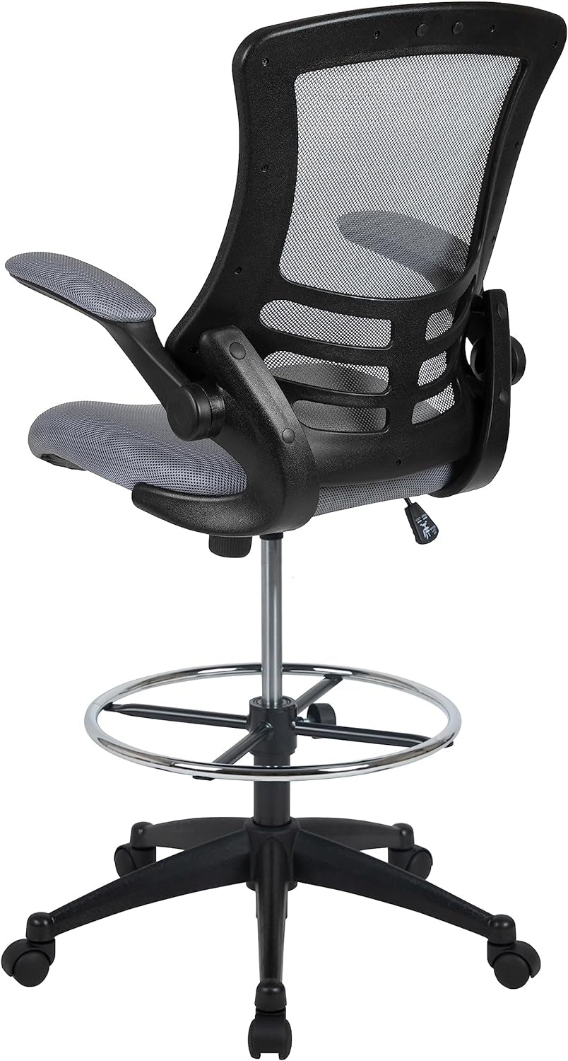 Kelista Mid Back Swivel Office Chair With Height Adjustable Dark Gray Mesh