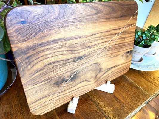 Walnut Charcuterie Board - Cherry & Maple Decorative Banding