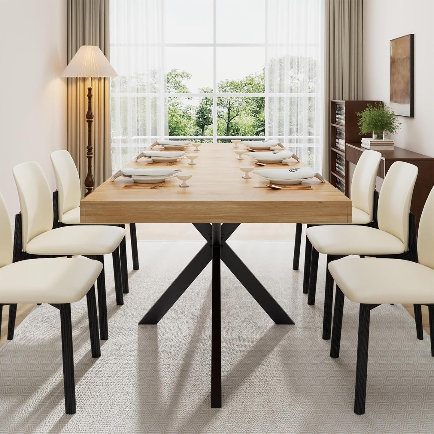 Extendable Wood Dining Table 55 To 70 With Removable Leaves