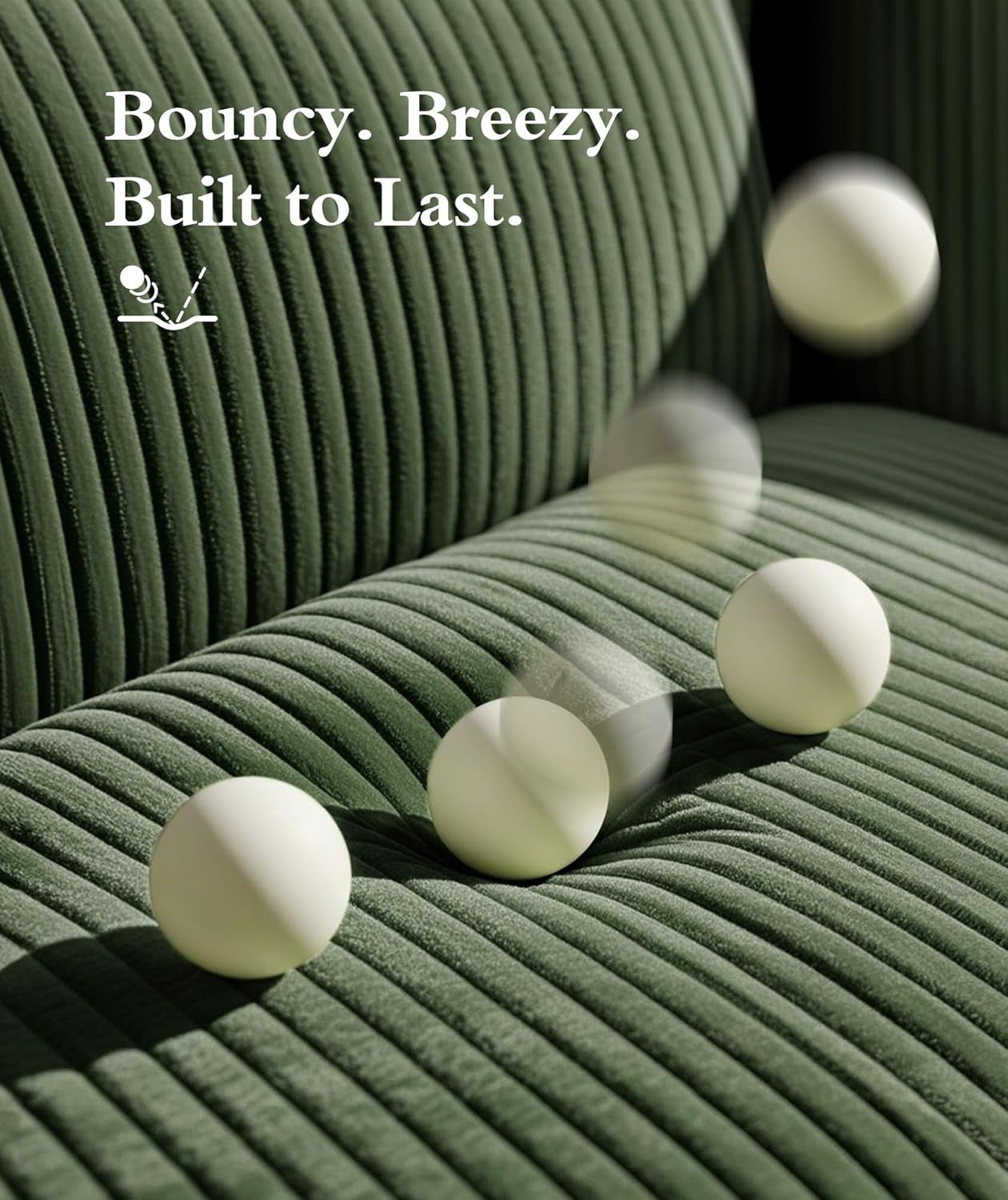 Forest Green Corduroy Convertible Sofa 47Inch Sleeper