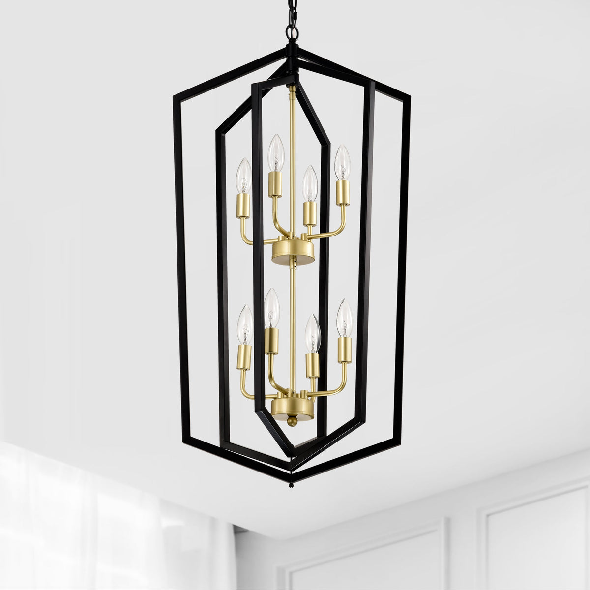 8-Light Lantern Tired Farmhouse Ceiling Hanging Light
