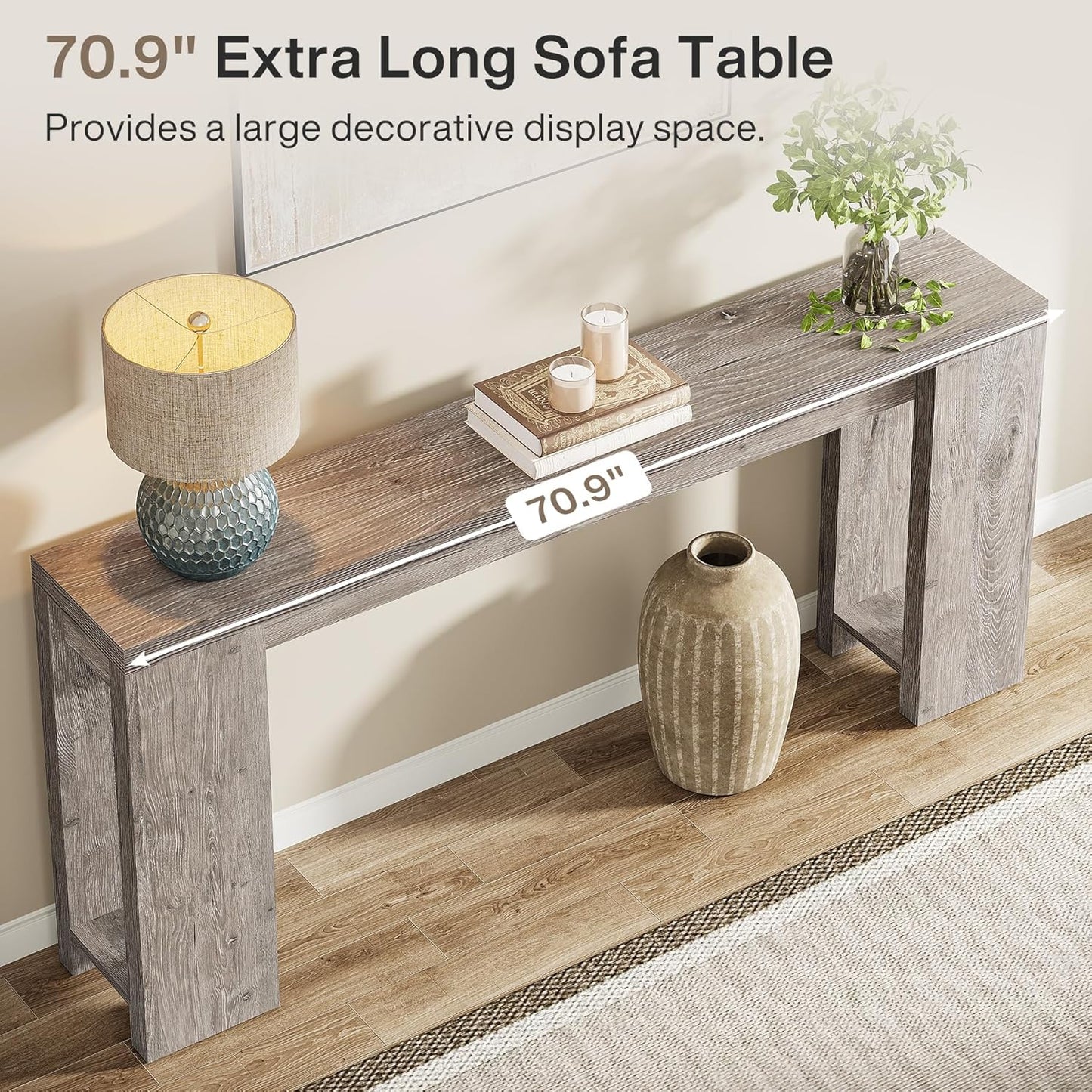 70.9" Extra Long Farmhouse Console Table