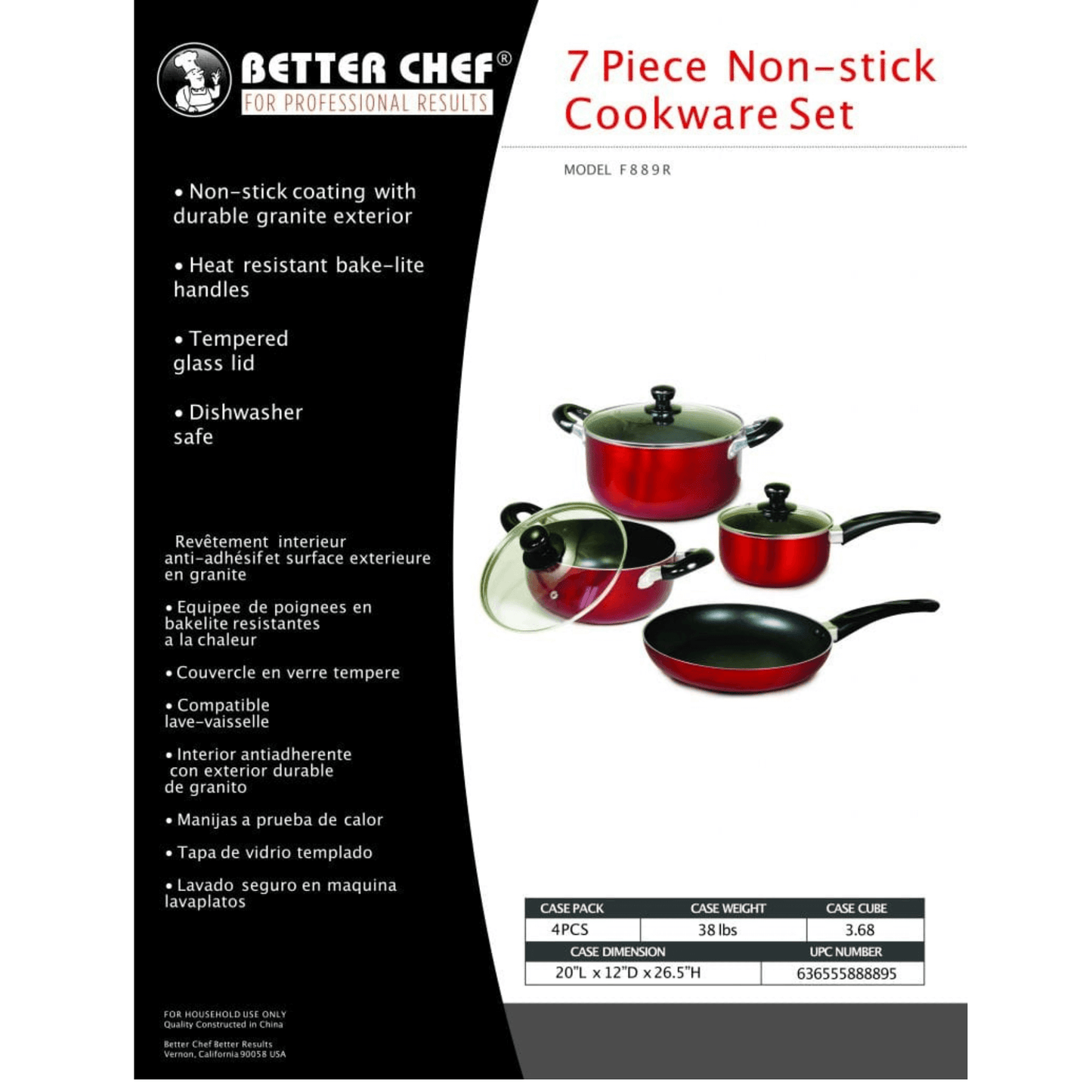 Better Chef 7-Piece Aluminum Non-Stick Cookware Set with Bakelite
