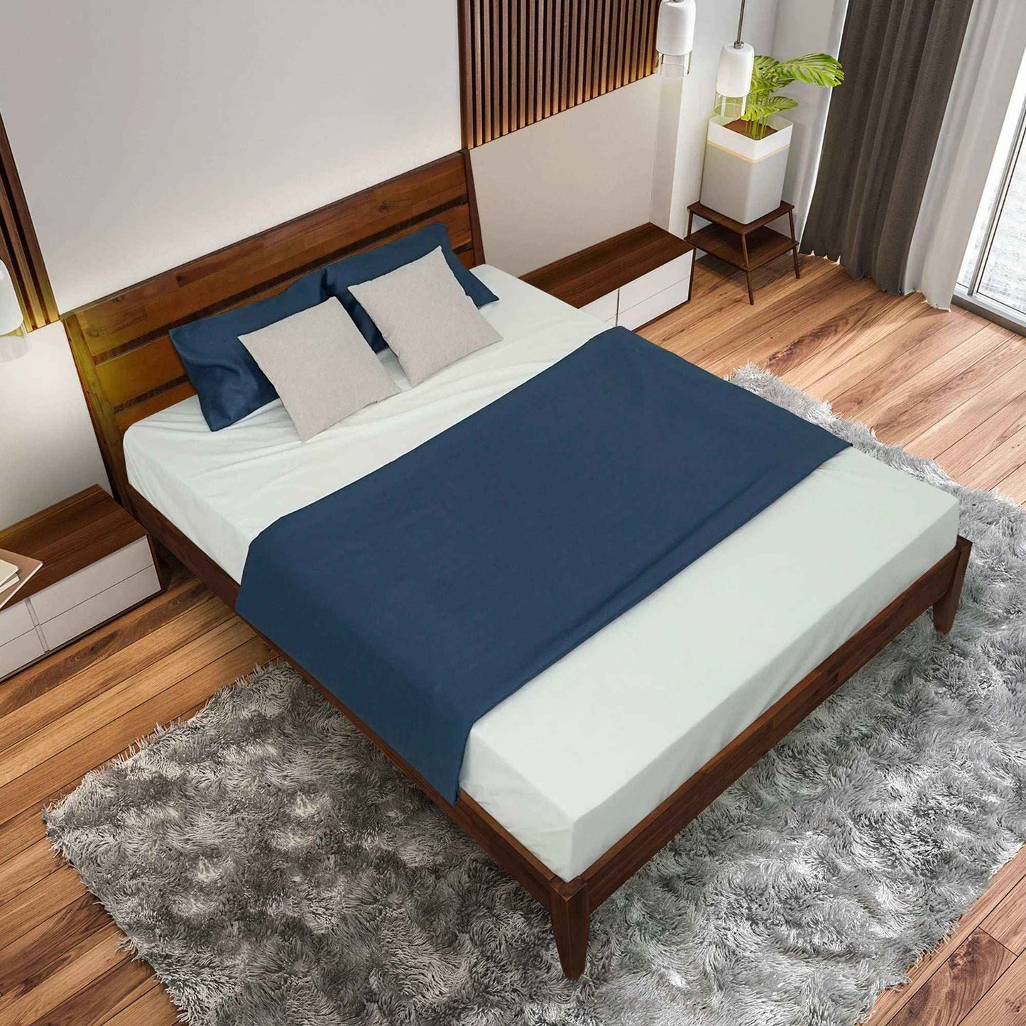 Acacia Emery Solid Wood Bed Frame - Stylish and Durable Acacia Wood Design for Your Bedroom