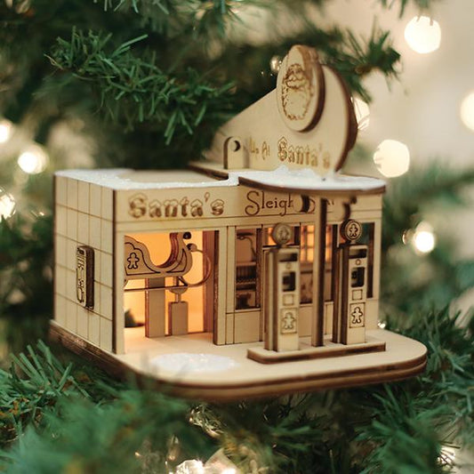 Santa's Sleigh Station Ornament