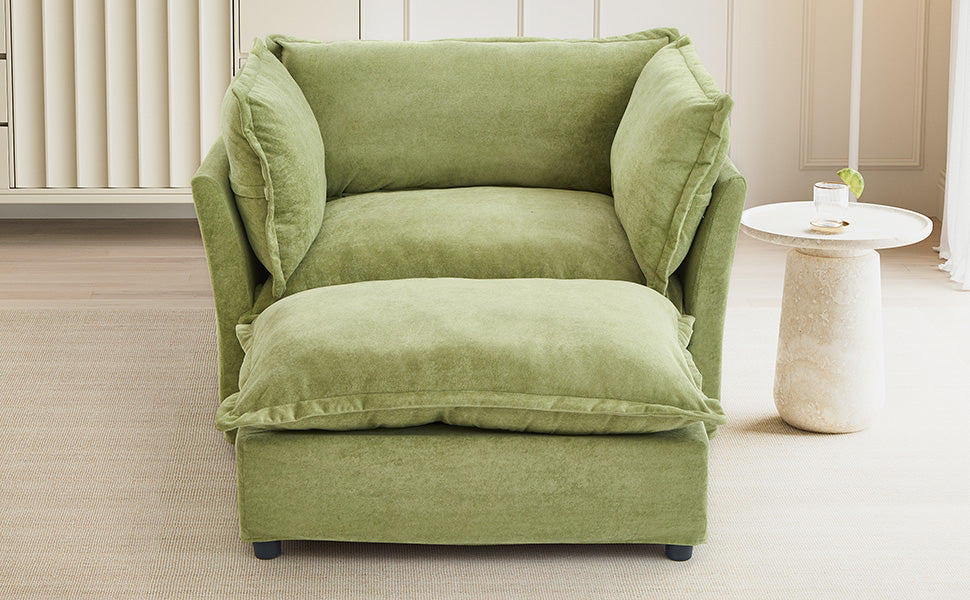 Modern Armchair Sofa with Movable Ottoman