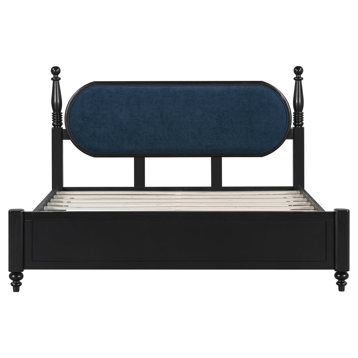 Queen Bed Frame, Solid Wood Platform with Slats