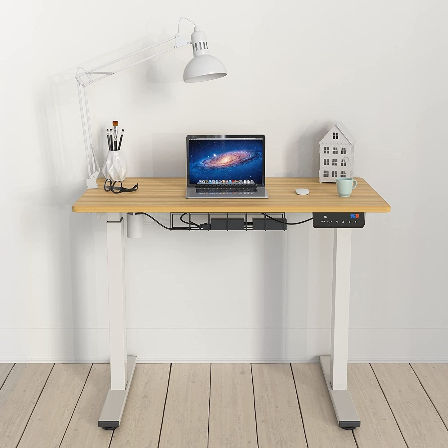 Oak Electric Height Adjustable Standing Desk 40x24