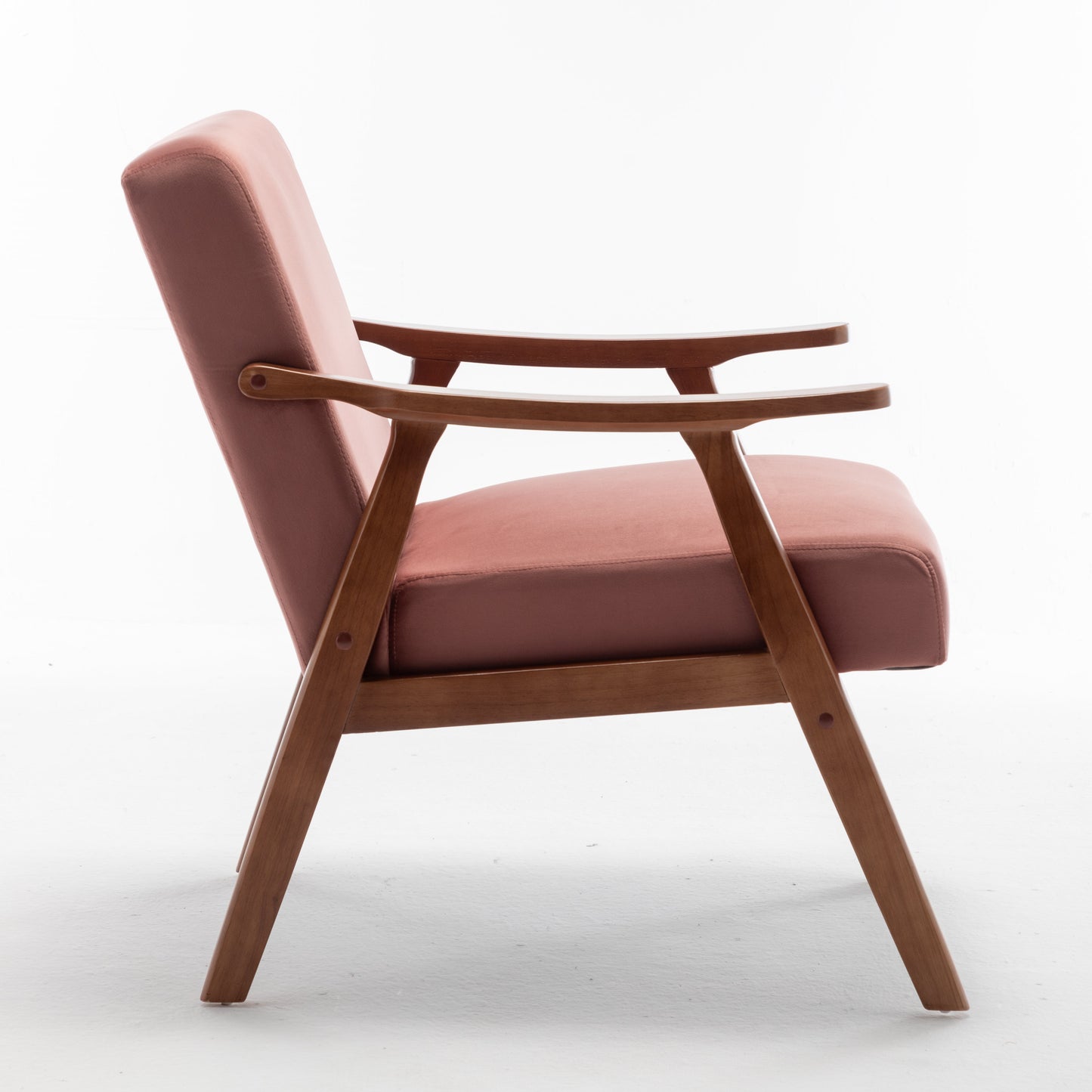 Accent Chair with Velvet Upholstery and Solid Wood Frame