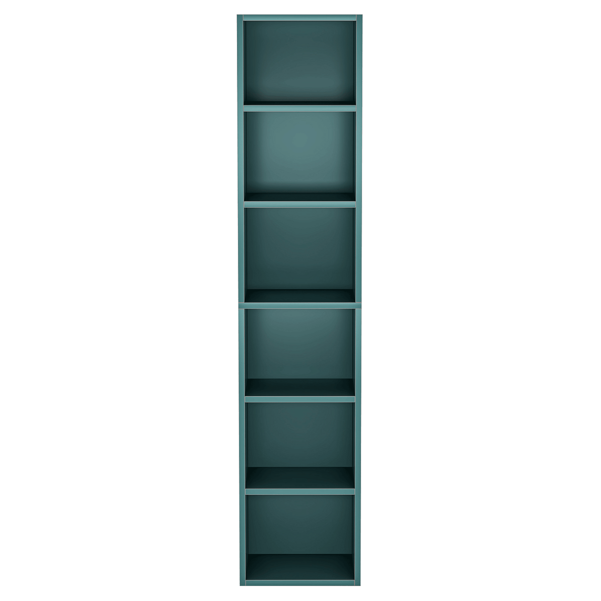 70.9" Blue 6-Tier Narrow Corner Cube Bookcase