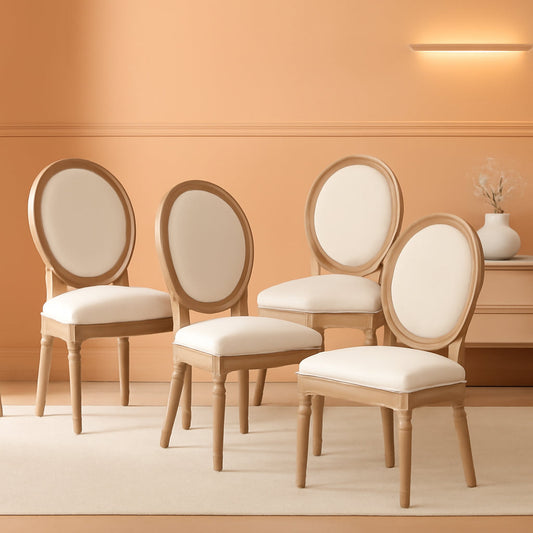 French Country Dining Chairs Set Of 4 With Carved Solid Wood Frames