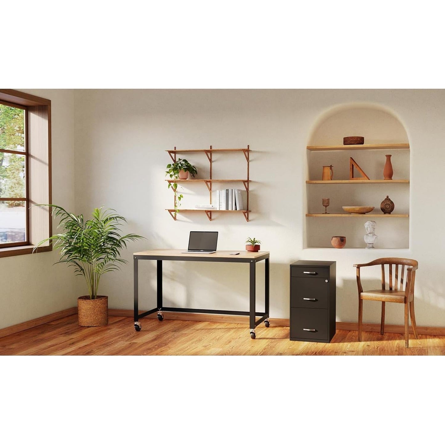 Locking 3 Drawer File Cabinet For Home Office Storage