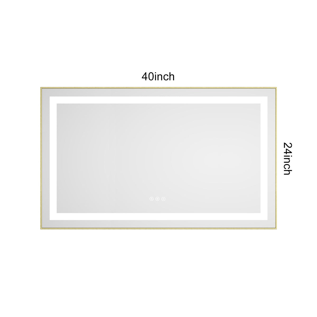 40 x 24 Inch LED Bathroom Mirror with Front and Backlight