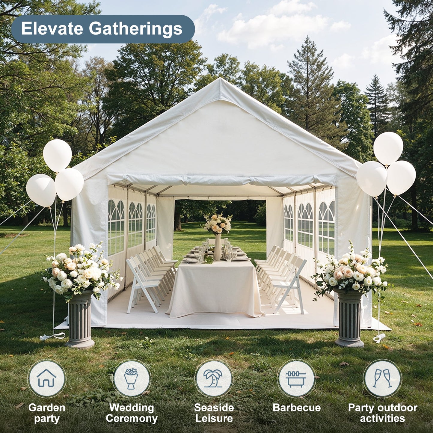 13'x26' Carport Car Canopy Party Tent Outdoor Gazebo