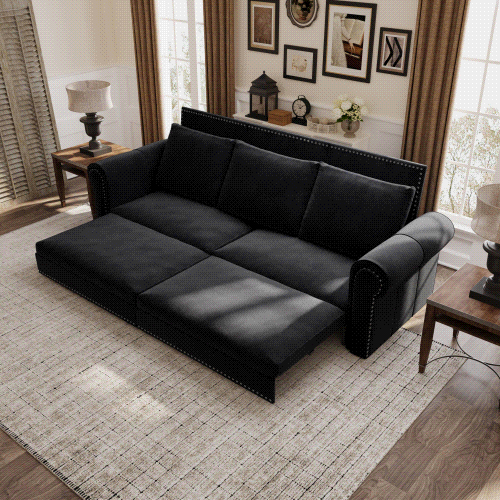 Chesterfield Sofa Bed – 3-in-1 Velvet Convertible Sleeper