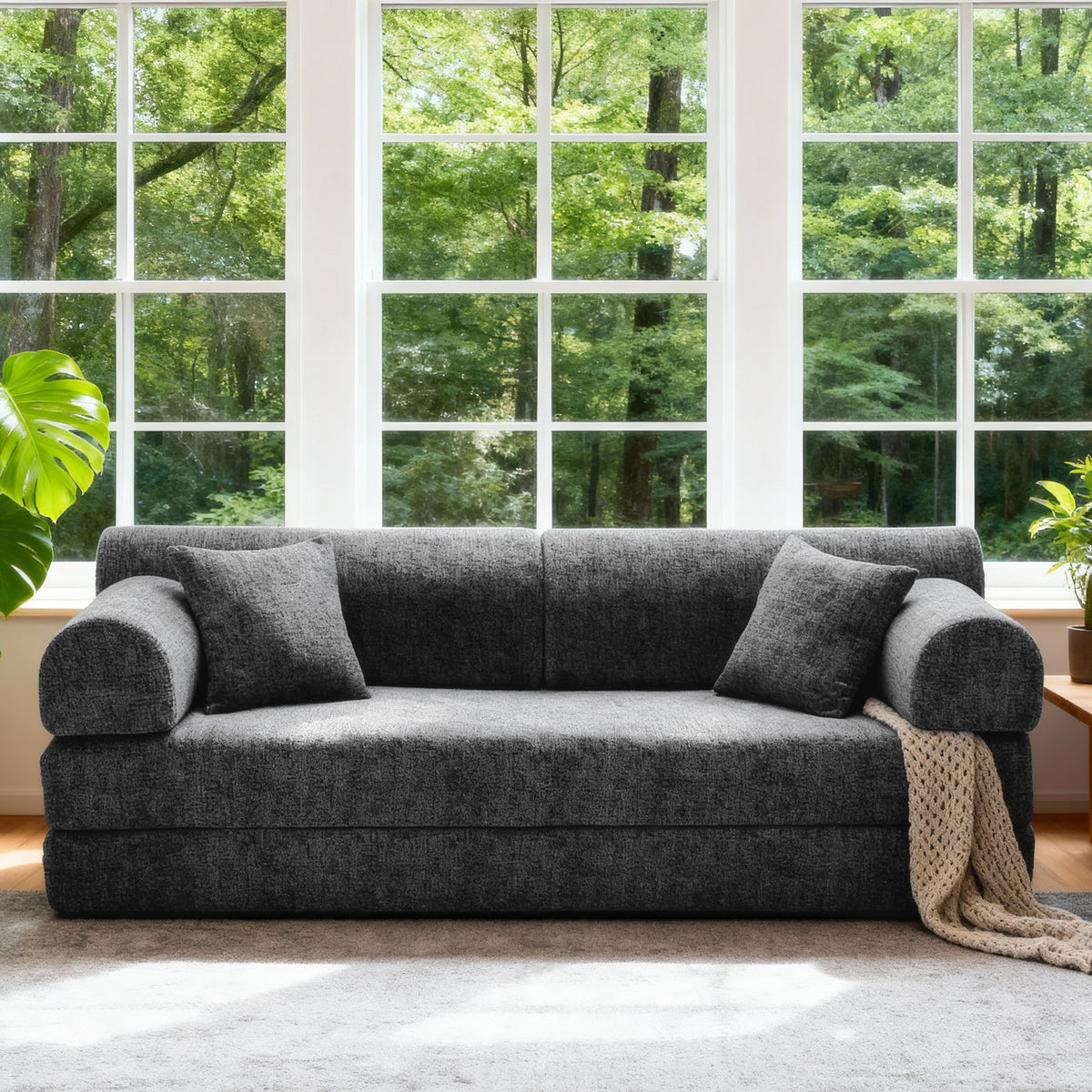 Convertible Sleeper Sofa Bed - Speckled Black