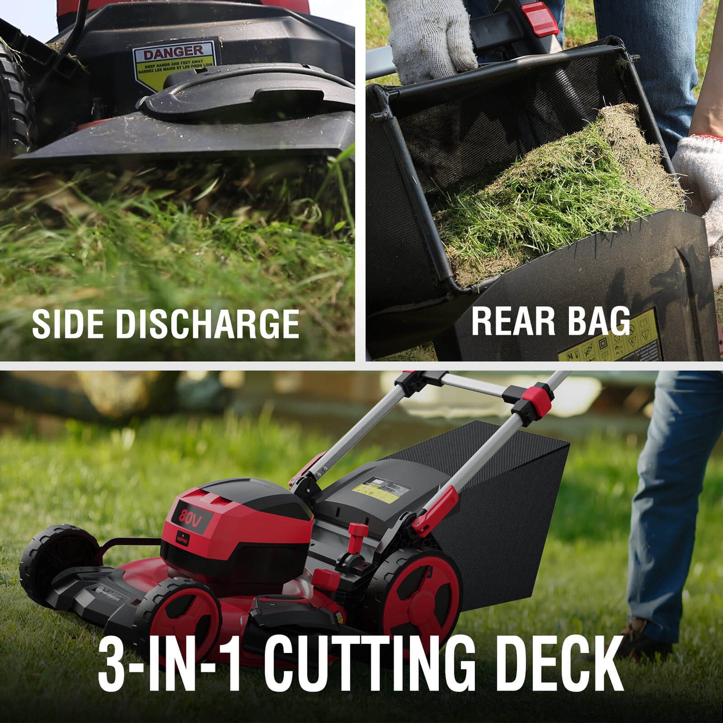 80V 21" Cordless Self-propelled Lawn Mower w/ 6Ah Battery & Charger PS76821SRB