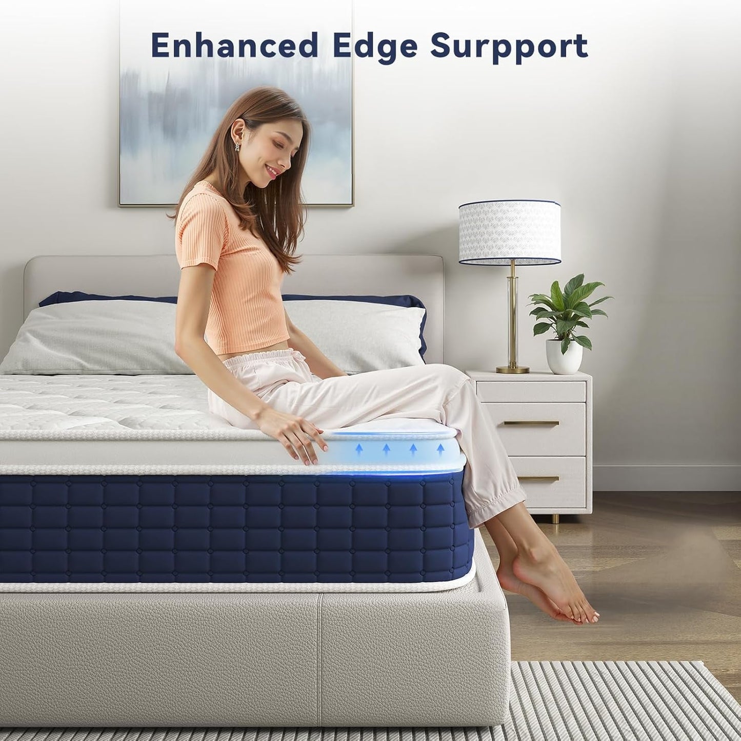 Queen Hybrid Mattress Gel Memory Foam Certipur US Certified