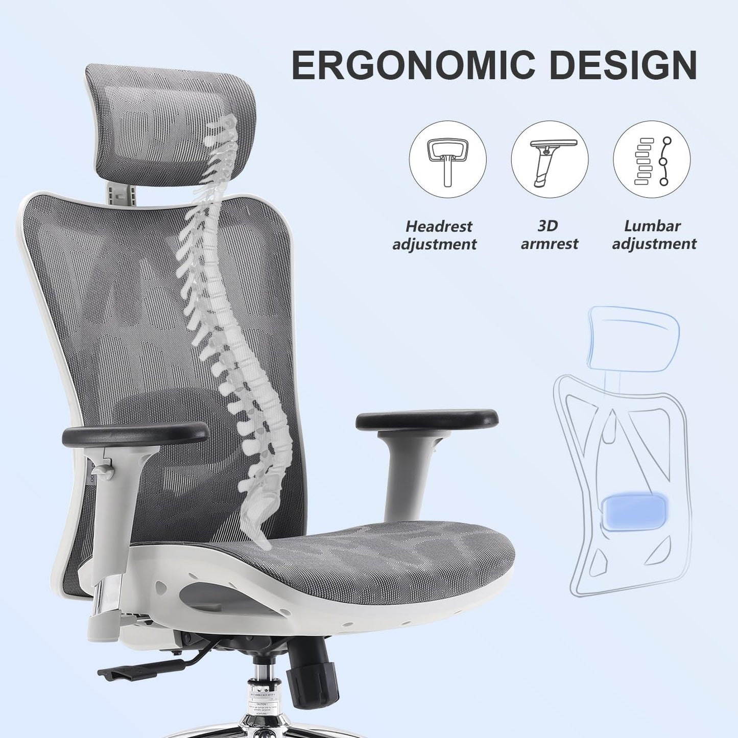 M57 Ergonomic Office Chair With 3 Way Armrests Lumbar