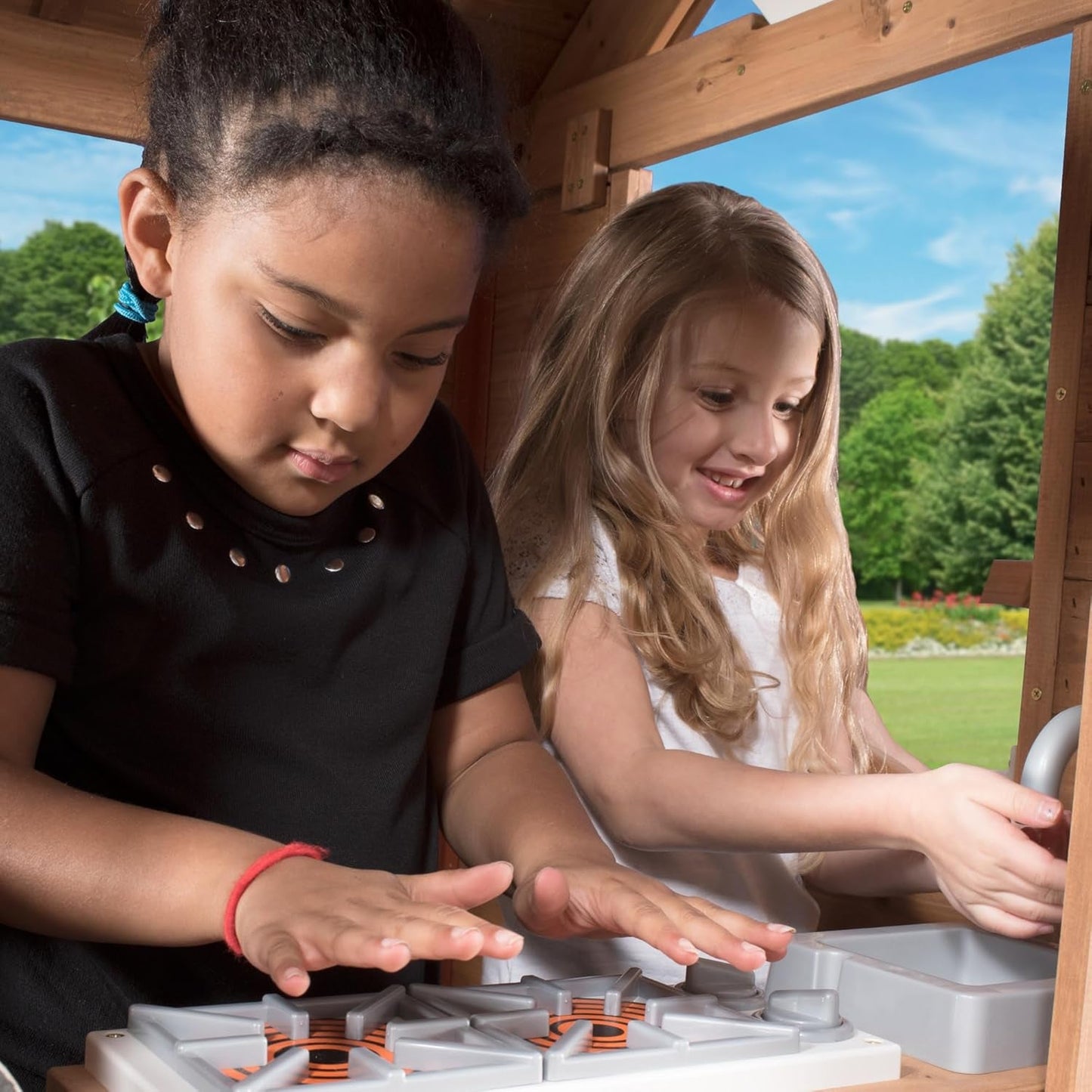 Premium Outdoor Cedar Playhouse With Integrated Kitchen