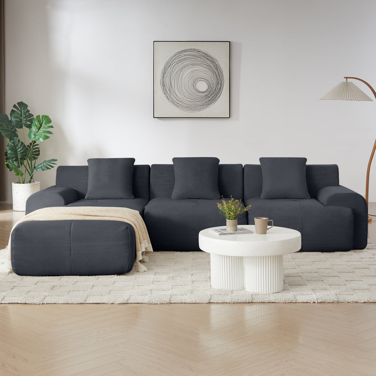 113" Modern L-Shaped Modular Sectional Sofa for Living Room