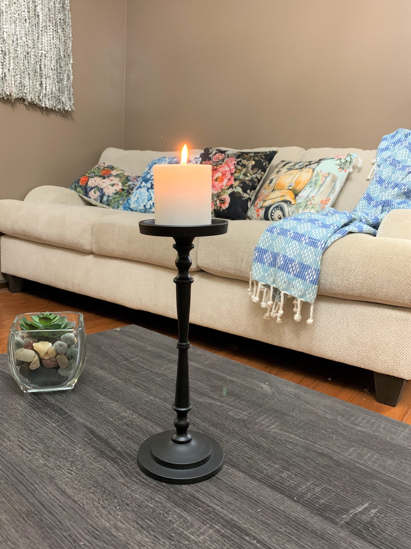 Vibhsa Pillar Candle Holder - Matte Black