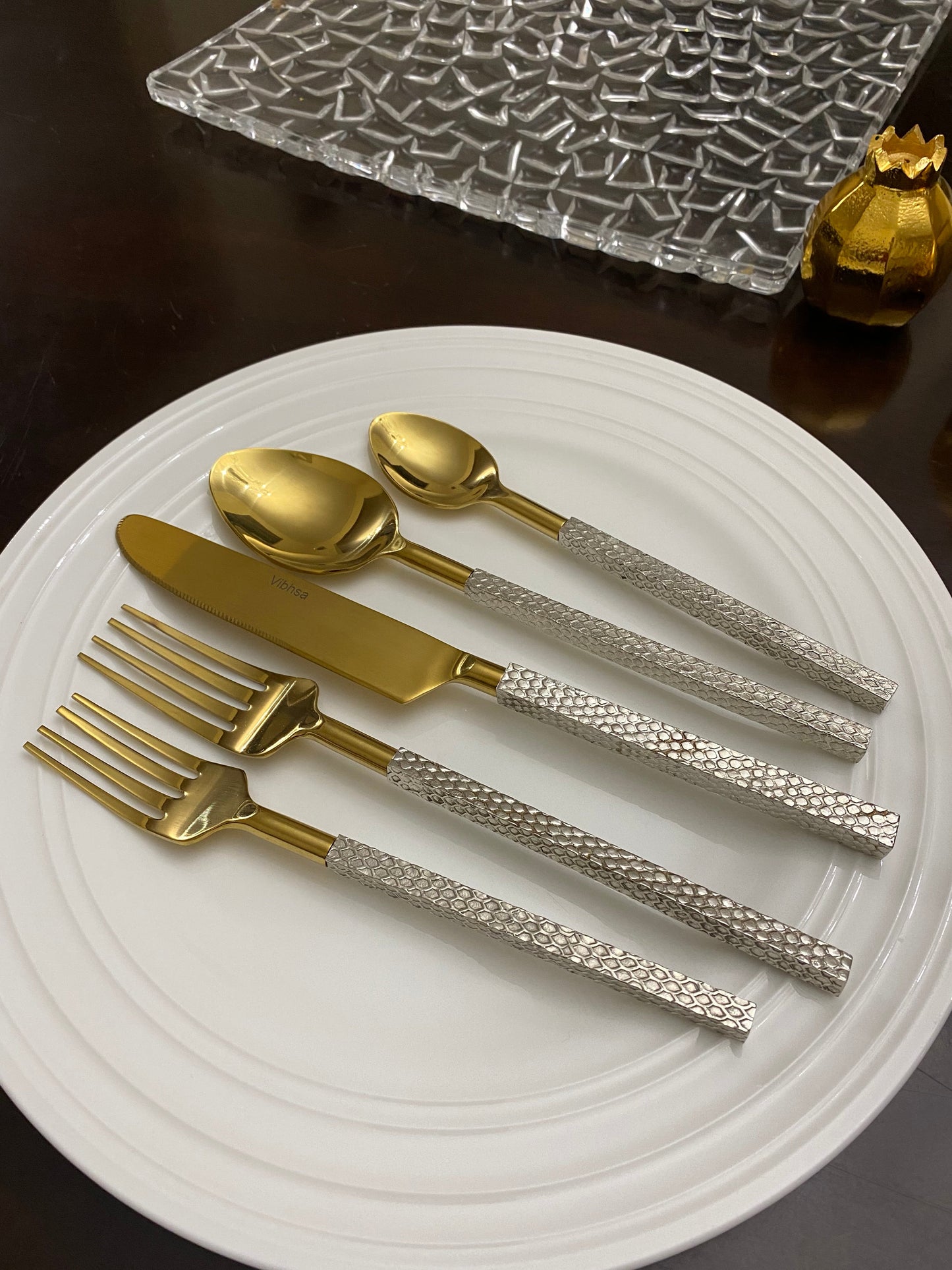 Designer Golden Stainless Steel Flatware Set of 20 PC