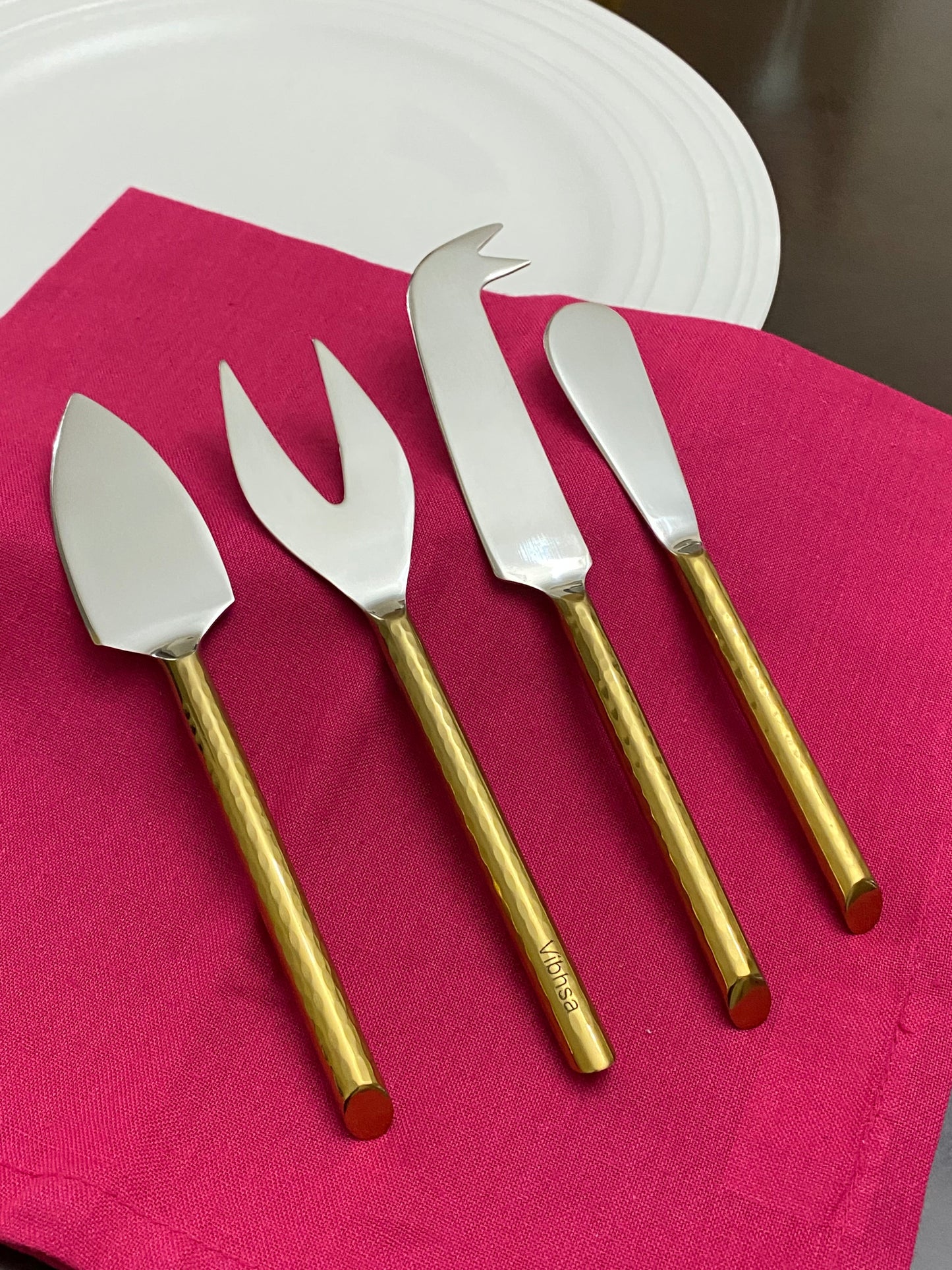 Golden Cheese knives set of 4 (Stainless Steel)