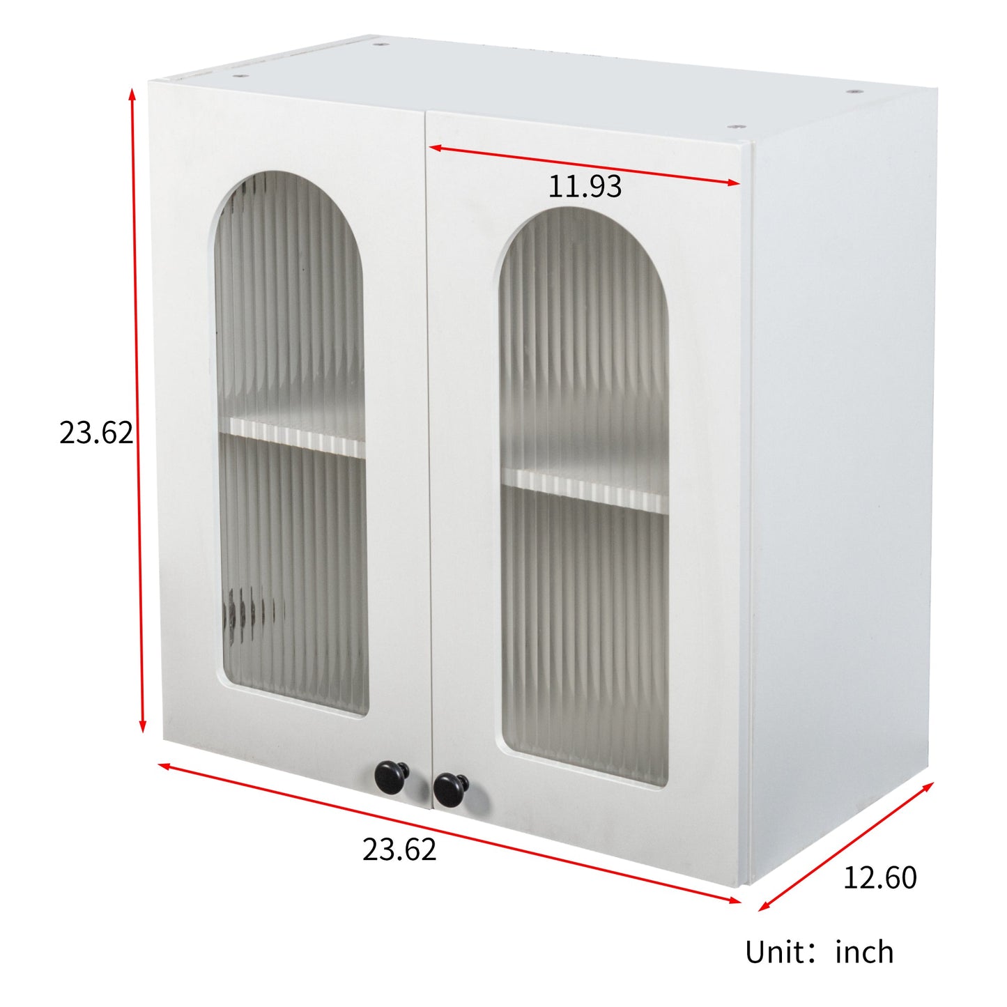 Wall Cabinet with Arched Glass Doors