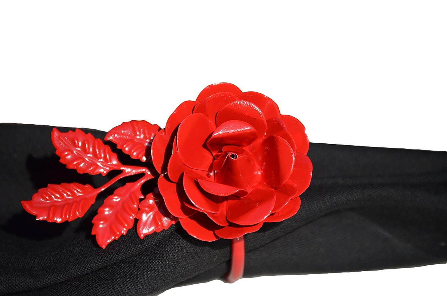 Vibhsa Red Rose Set of 4 Napkin Rings
