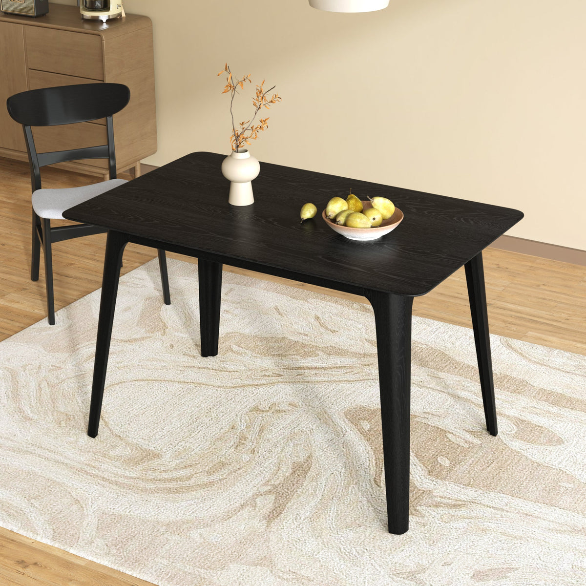 Mid-Century Modern Rubberwood Dining Table